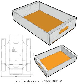 Stackable Retail Double Edge Box (Internal measurement 30x19+6) and Die-cut Pattern. The .eps file is full scale and fully functional. Prepared for real cardboard production.