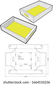 Stackable Retail Double Edge Box (Internal measurement 30x19+6) and Die-cut Pattern. The .eps file is full scale and fully functional. Prepared for real cardboard production.