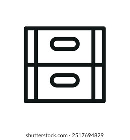 Stackable storage boxes isolated icon, stacking storage container vector icon with editable stroke