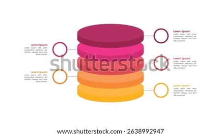 Stacked 3D layers Infographic Included 5 Layer