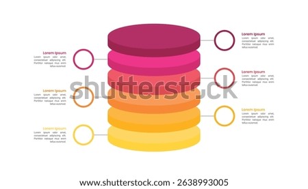 Stacked 3D layers Infographic Included 6 Layer