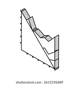 stacked area chart isometric icon vector. stacked area chart sign. isolated symbol illustration