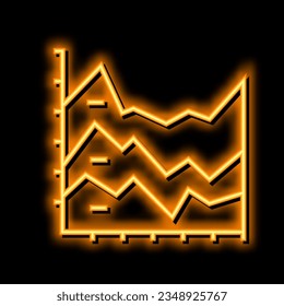 stacked area chart neon light sign vector. stacked area chart illustration