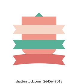 Stacked Banners in Soft Colors with Minimal Shapes