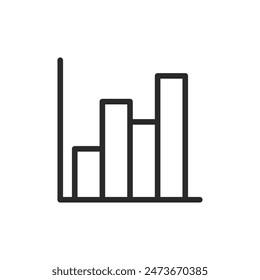 Stacked bar chart, linear style icon. data layering and comparison. Editable stroke width