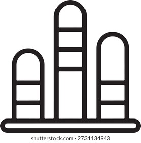 Icono apilado del Vector de la barra en blanco