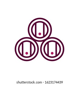 stacked barrels wine celebration drink beverage icon vector illustration line and filled