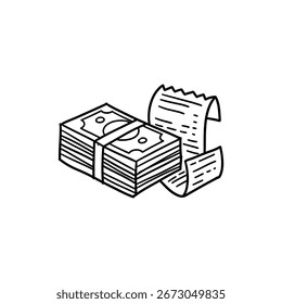 Listas Empilhadas com Ícone de Desenho de Sobreposição de Recebimento