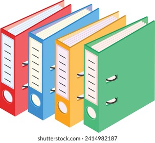 Stacked binders overflowing with papers. Perfect for educational resources, back-to-school themes, or simply adding a touch of playful chaos to any project.