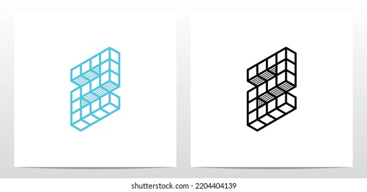 Stacked Block Cube Letter Logo Design Z