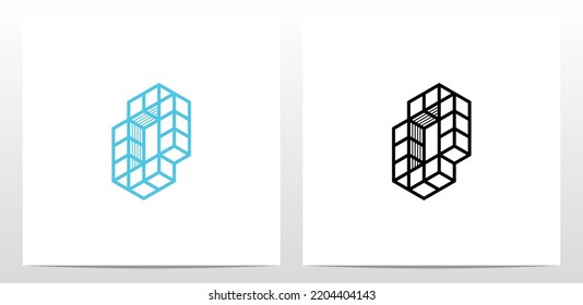 Stacked Block Cube Letter Logo Design O