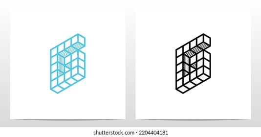 Stacked Block Cube Letter Logo Design G