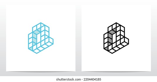 Stacked Block Cube Letter Logo Design Q