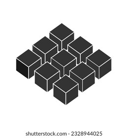 stacked blocks box icon vector illustration design