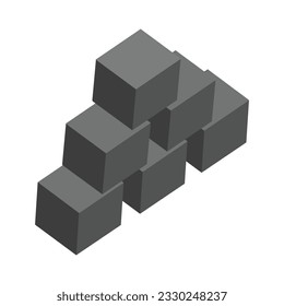 stacked blocks box icon vector illustration design