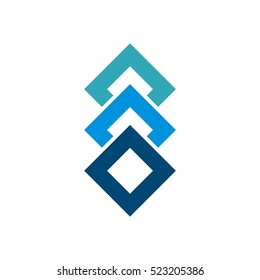 Stacked Blue Box Diamond Shape Logo Template Illustration Design Vector EPS 10.