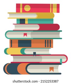 Stacked book icon. Library symbol. Bookstore logo