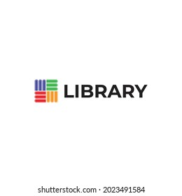 Icono de libro apilado. Biblioteca de tipografía. Colorido y moderno. Se puede usar para logotipos.