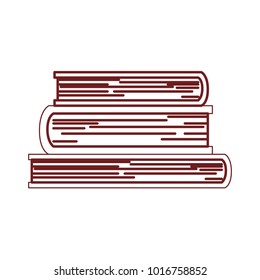 stacked books in dark red contour