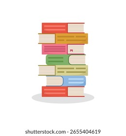 Design de vetor de ícone de livros empilhados.