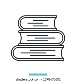 stacked books icon vector illustration logo template for many purpose. Isolated on white background.