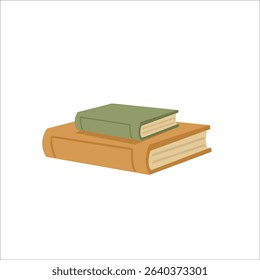 Stacked Books Illustration Flat Design Vector