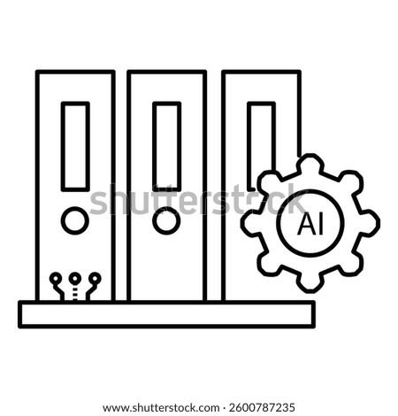 Stacked Books Knowledge Learning Ai automation Vector Icon Design with Editable Stroke