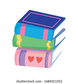 stacked books literature read learn isolated icon vector illustration