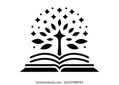 Stacked books morphing into a radiant tree symbolizing knowledge and creativity World Book and Copyright Day