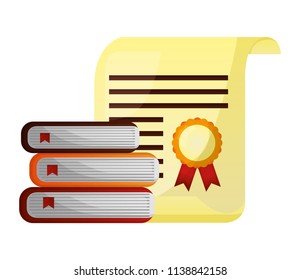 stacked books school certificate award