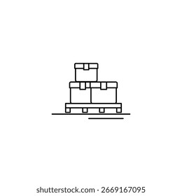 Cajas apiladas en una plataforma