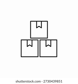Cajas apiladas Icono de envío Signo Vector
