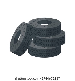 Stacked car tires vector illustration, clip art tires, tire clip art, tires wheels cars icon, isolated on white background