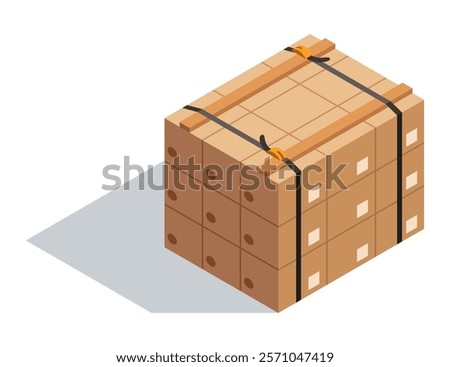 Stacked Cardboard Boxes Featuring Straps Specifically Designed for Safe Shipping Needs