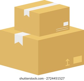 Caixas de papelão empilhadas Ilustração plana