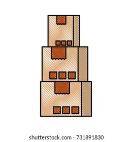 stacked cardboard boxes goods package delivery shipping concept