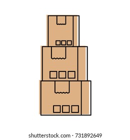 stacked cardboard boxes goods package delivery shipping concept