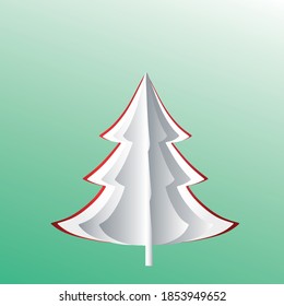 Stacked christmas tree red border