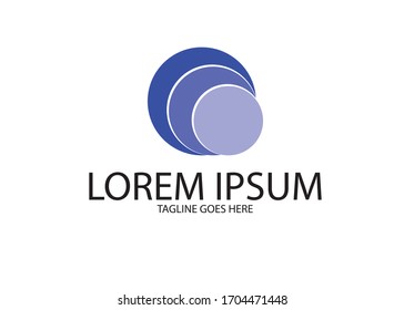Stacked circle logo concept. Blue circle vector, simple. EPS 10.
