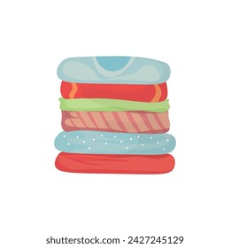 Stacked clothes on white background