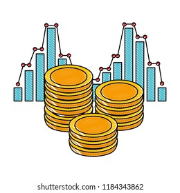 stacked coin money statistics chart business