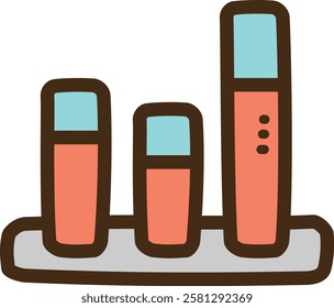 Stacked column chart vector doodle illustration and graphic