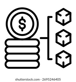 Elemento de icono de moneda apilada para diseño