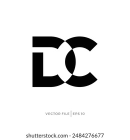 Stacked DC letters modern logo design