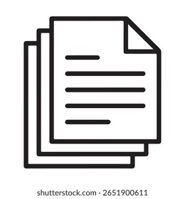 Stacked documents with text lines paper