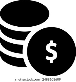 Stacked dollar coin and monochrome sketch fill of money of USA. Vector currency, business and commerce, payment and profit symbol of economy and financial. Market and exchange, earnings and income