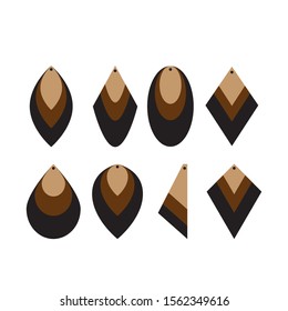 Stacked earrings.  Earrings with hole. Jewelry making. Vector illustration. eps 10