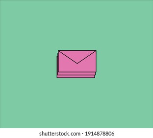 Stacked envelopes icon with soft pastel colors