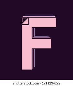 the stacked F logo as if it were a sheet of paper, and the front was bent. simple, elegant, modern. suitable for office office