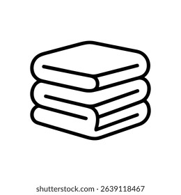 Stacked folded towels ready to use. Icon symbol illustration